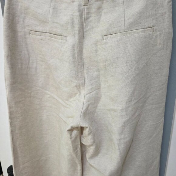 Wilfred Linen Slacks Women’s Size 6 Beige Wide Leg Pants - Picture 10 of 13